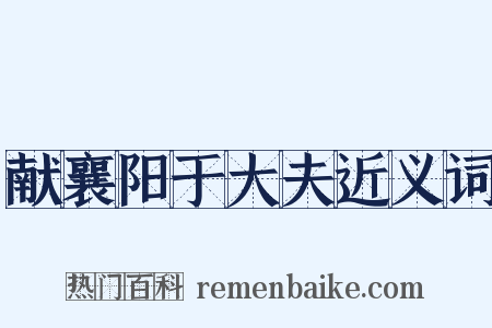 献襄阳于大夫近义词是什么意思的图片